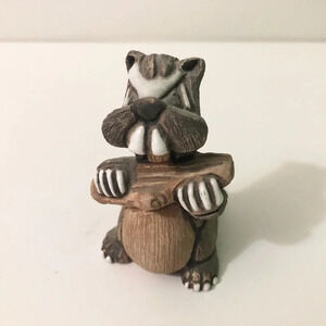 Vtg  Beaver Clay Figurine 3.25 Inch Tall Sculpture Figure